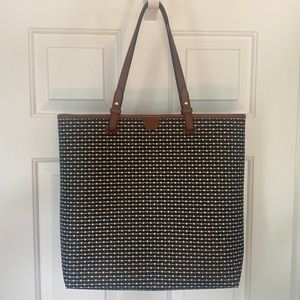 Fossil leather tote